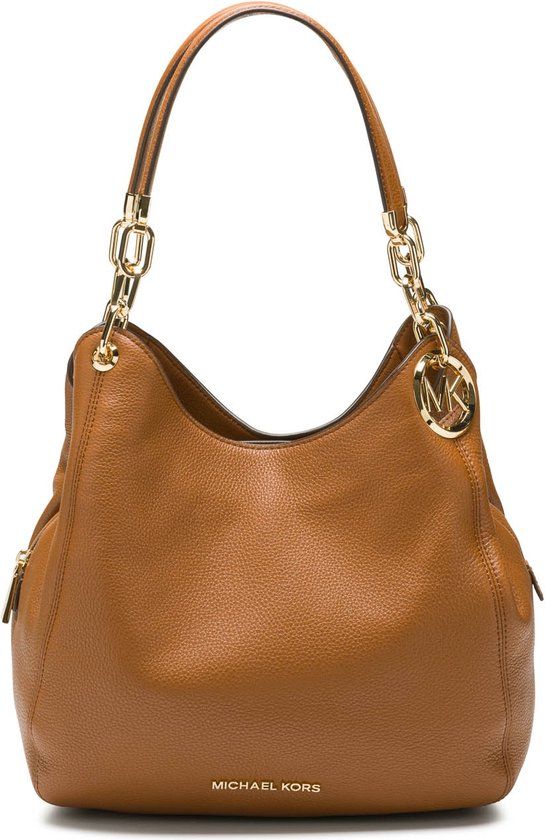 Michael Kors Lillie Large Chain Shoulder Tote - Acorn - Cognac - Dames Hobotas