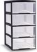 Plasticforte Ladeblokje/bureau organizer met 4x lades - transparant/zwart - L18xB23xH34 cm