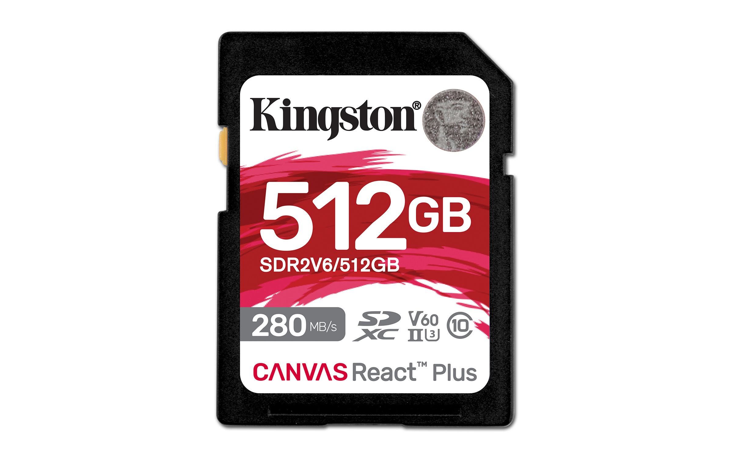 Carte mémoire SDXC Kingston Canvas React Plus V60 256Go SDXC UHS-II 280R/150W U3 V60 HD/4K