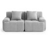 MILYsofa Canapé modulaire, 2 places, tissu chenille, housses de coussin amovibles (gris minéral, 2 places)