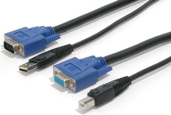 Neomounts StarTech.com 15 ft 2-in-1 Universal USB KVM Cable - Black
