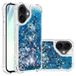 iPhone 17 hoesje van TPU Glitter Quicksand - Blauwe hartjes