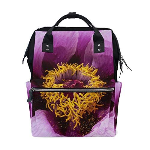 MONTOJ Paars Bloem Canvas Rugzak Reizen Campus Rugzak - 5601224253569