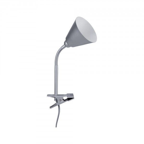 Paulmann Vitis Klemlamp - Grijs - 20W - E14 - Flexarm