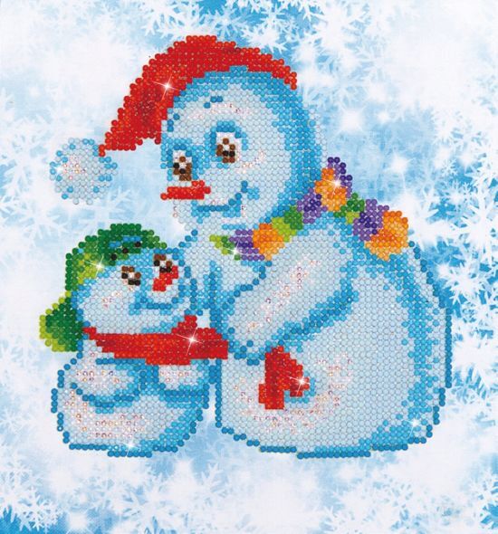 Diamond Dotz Â® painting Snow Family 23x25cm