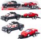 LEAN TOYS Set terreinauto's, zwarte sleepwagen, rode sportwagen, 59 cm