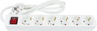 Stekkerdoos Alcasa PS016-W015 power uitbreiding 1,5 m 6 AC-uitgang(en) Binnen Wit