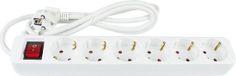 Stekkerdoos Alcasa PS016-W015 power uitbreiding 1,5 m 6 AC-uitgang(en) Binnen Wit