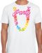 Bellatio Decorations Tropical party T-shirt voor heren - bloemenkrans - wit - carnaval/themafeest L