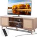 Merkloos TV-meubel - TV-kast - 167.7 cm Breed - Rotan Deuren - Boho Stijl - Eiken