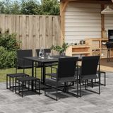 Maison Exclusive - Ensemble de jardin d'extérieur, 9 pièces, noir, en textile