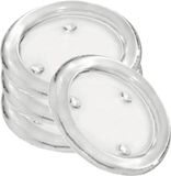 Trend Candles Ronde kaarsenhouder/kaars onderzetter - 4x - glas - 11 cm - voor stompkaarsen tot Dia 8 cm
