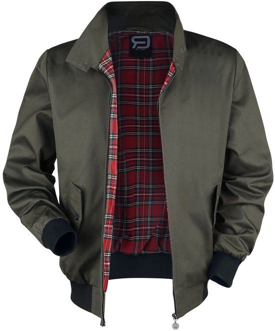 R.E.D. by EMP R.E.D. Rock-Engineered Design Kaki overgangsjasje met opstaande kraag - Heren - XL