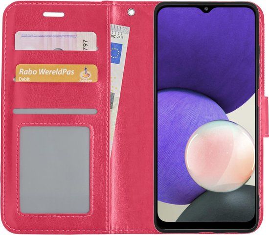Nomfy Book Case for Samsung Galaxy A22 5G - Dark Pink