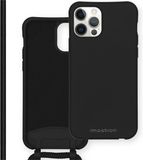iMoshion Hoesje iPhone 12 Pro Max - Color Backcover met Koord - Zwart