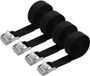 Sangles d'arrimage - Largeur 25 mm - Noir - 2 m - 4 pièces