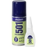 Colle Fix Express Colle Avec Activateur Point 501 – Prise Rapide, Kit Multi-supports – 100 ml + 25 g