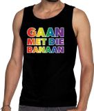 Bellatio Decorations Shoppartners Bv Gaypride gaan met die banaan tanktop/mouwloos shirt - zwart regenboog homo singlet voor heren - gaypride M