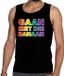 Bellatio Decorations Shoppartners Bv Gaypride gaan met die banaan tanktop/mouwloos shirt - zwart regenboog homo singlet voor heren - gaypride M