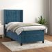 Maison Exclusive - Boxspringbed met matras, bleu foncé, 90x200 cm, velours
