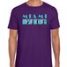 Bellatio Decorations Toppers verkleed T-shirt heren - Miami Vice - paars - Tropische feestkleding L