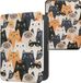 kwmobile e-reader hoesje geschikt voor Kobo Clara HD hoes - E reader flip case met magnetische sluiting - Ereader cover - Katten design in oranje / zwart / wit