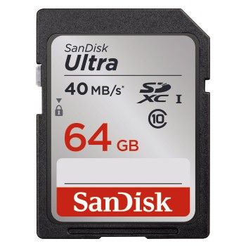 SanDisk SDXC 64GB - SD-kaart - UHS-I - Class 10 - 40 MB/s - Zwart