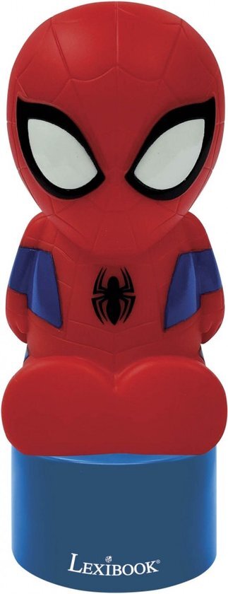 Lexibook Spiderman Nachtlampje en Luidspreker voor de kinderkamer, kleurverandering, zacht licht, werkt op batterijen, Blauw/Rood, NS01SP