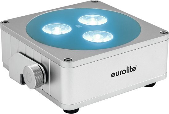 EUROLITE AKKU Flat Light 3 - LED UPLIGHT met Accu Zilver - LED Uplight