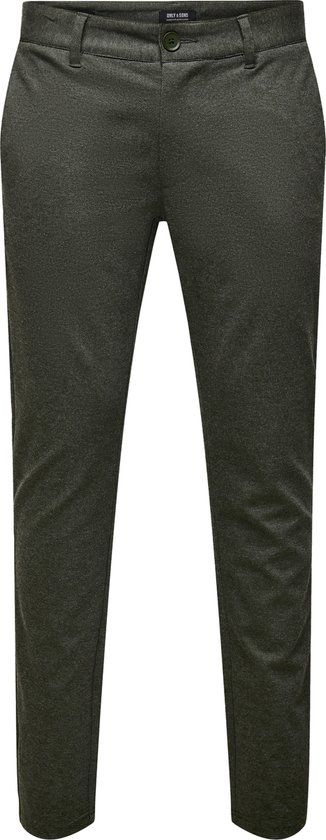 ONLY & SONS ONSMARK SLIM HERRINGBONE Broek - Heren - Maat W29 X L34 - Olive Night