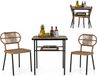 COSTWAY Ensemble de meubles de jardin 3 pièces, meubles de balcon avec 2 chaises en rotin et une table à manger