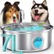 oneisall Drinkfontein voor honden, 7 liter, roestvrijstalen hondenfontein met groot kijkvenster, waterdispenser met ledlicht, ultralichte pomp met overbelastingsbeveiliging, 5-laagse filtratie