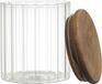 HowHomely Opbergpot ARNO - 500 ml - Transparant - Houten deksel