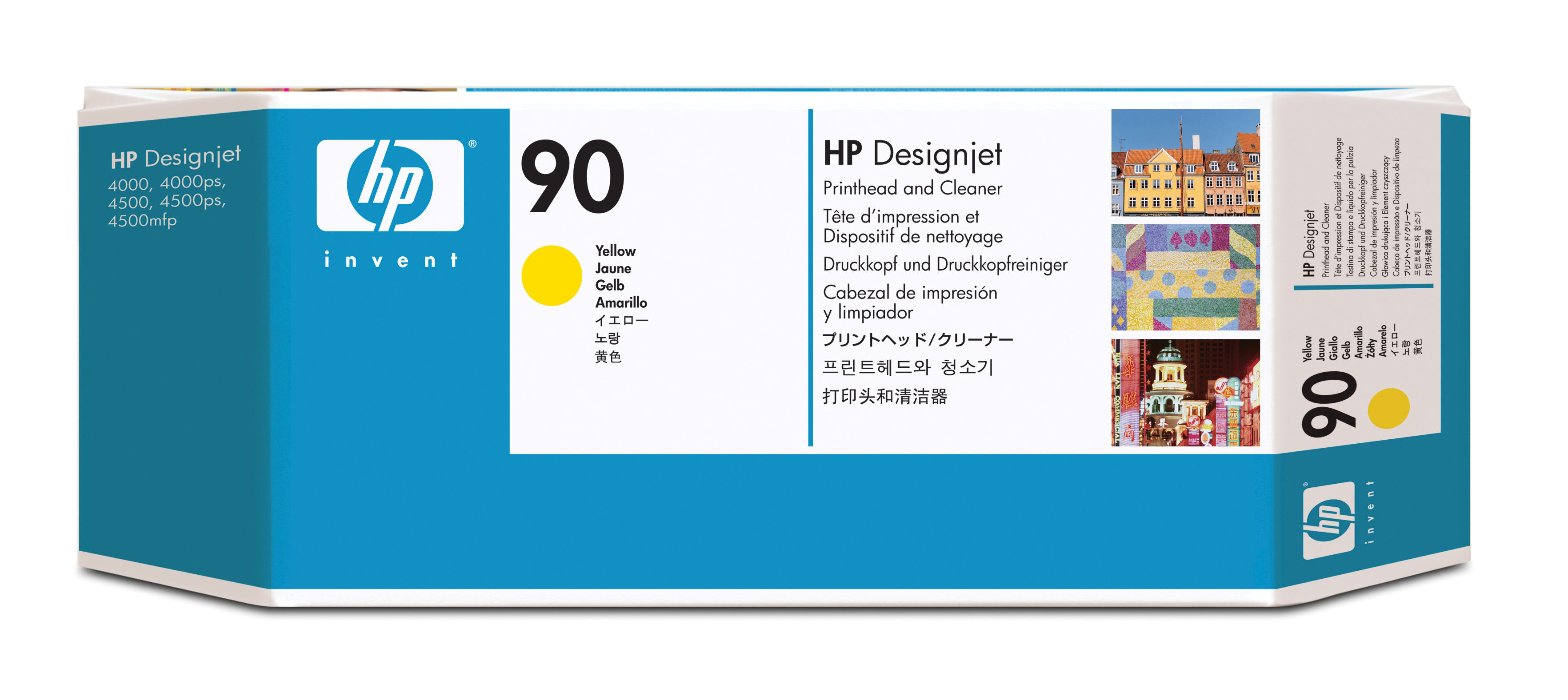 HP 90 gele DesignJet printkop en printkopreiniger