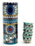 Ensemble de tasses à expresso 2-en-1, 4 tasses de 60 ml, porcelaine, avec un design oriental