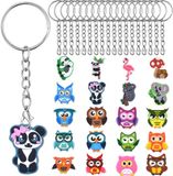 KeyAmor 21x Sleutelhangers met 21 Uil Charms - Knutselpakket Set