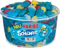 Haribo Smurfen ronde doos, verpakking van 3 (3 x 1,35 kg blikje, 3 x 150 smurven)