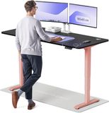 Desktronic HomePro Zit-sta Bureau Elektrisch In Hoogte Verstelbaar, 180x80 cm Roze/Zwart, Stille Dubbele Motor, Hoogte 62-126cm