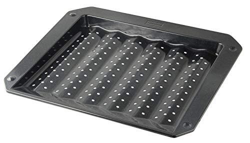 Zenker Grill- en ovenplaat email (38 x 3 x 33 cm) SPECIAL COOKING, rechthoekige ovenvorm met emaille afdichting, grillvorm met vetverzamelgroeven (kleur: zwart), hoeveelheid: 1 stuk