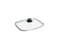 Woll Veiligheidsglazen deksel, rechthoekig, 30 x 26 cm, dekselknop met permanente ventilatie, transparant