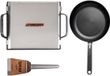 La Planchetta® Family Set – 1 brûleur La Planchetta avec couvercle + poêle N°25 + spatule GRATUITE | Fer laminé à chaud | Sans PFAS