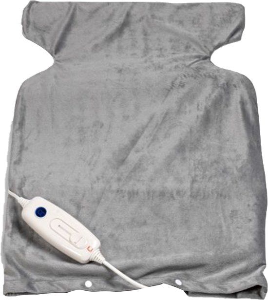 Cresta Care KTS215S Elektrische warmte pad voor Nek, Rug en Schouders - 90 minuten timer - Cosy fleece - Grijs