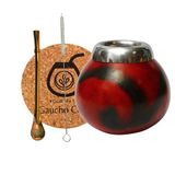 Gaucho Cebar Set met natuurlijke kalebassen voor Yerba Mate-thee | Pompoen Cup en roestvrijstalen rietje Bombilla Straw | Accessoires, Bruin
