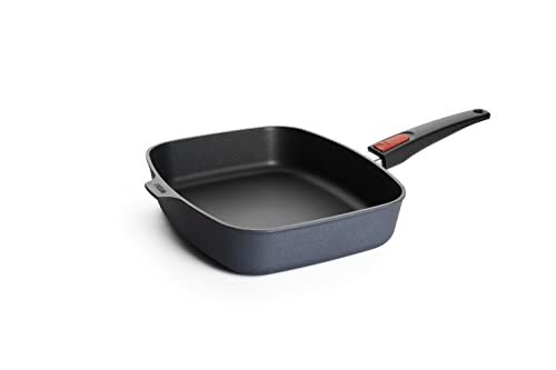 Woll Diamond Lite Gietijzeren pan, vierkant, inductief, 30 x 26 cm, 7 cm hoog, met afneembare steel, geschikt voor alle warmtebronnen, gegoten aluminium pan, ovenvast, antraciet