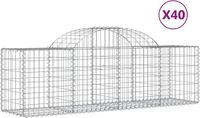vidaXL Gabions - 40 pièces - voûté - 200x50x60/80 cm - fer