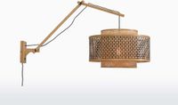 GOOD&MOJO Wandlamp Bhutan - Bamboe/Zwart - 95x50x55cm