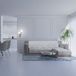 Italian Bed Linen Glamour, antislip bankovertrek met schiereiland rechts, lichtgrijs, 190 cm