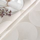 ANRO Tafelkleed Grijze cirkels Beige Ovaal 200x140cm