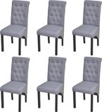 vidaXL Eetkamerstoelen 6 stuks stof lichtgrijs
