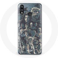 Maniacase Hoesje voor Huawei P20 Lite Game of Thrones Seizoen 8 De IJzeren Troon Poster Karakters Grijze Achtergrond